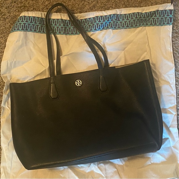 Tory Burch Perry tote soft black leather - Picture 1 of 3
